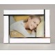 lacquered photo frame, white & alu