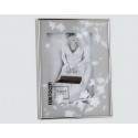 Cadre photo argent avec verre fleur