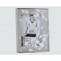 Silver picture frame with flower glass