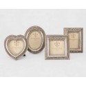 Set of 4 aged silver photo frames