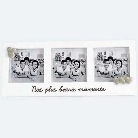 Cadre photo pour 3 photos 10 x 10 cm