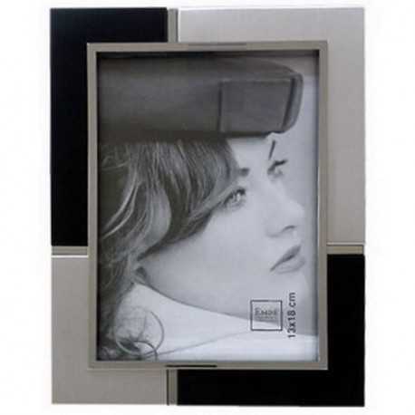 Cadre photo bicolore argent & noir