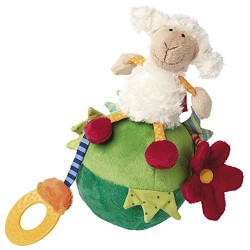 Culbuto mouton couleur écru, vert pour enfant