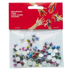 Bag of 40 mobile eyes with colored lashes