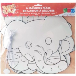6 masques pour enfant à colorier