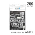 Fastener kit Click rail 200 cm white 200 cm
