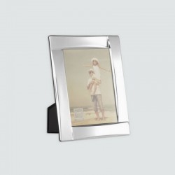 Curved metal photo frame, silver