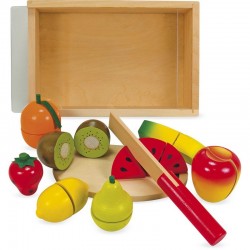 Wooden games, fruits to cut