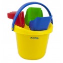 Baby beach bucket with shovels