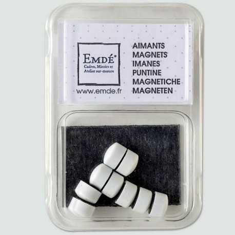 12 Aimants, magnets couleur blanc