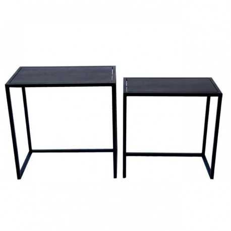2 tables gigognes design noir métal