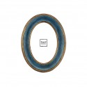 Turquoise oval photo frame, gold for photo size 10x15 cm