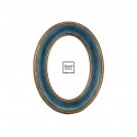 Turquoise oval photo frame, gold for photo size 13x18 cm