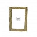 Gold photo frame with weave 10x15 cm