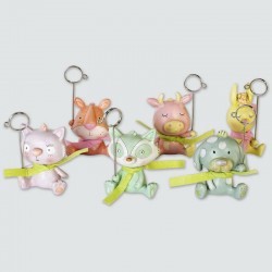 Set de 6 clips animaux couleurs pastels