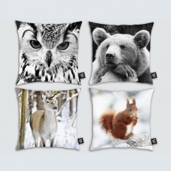 4 Winter animal pattern cushions