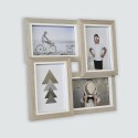 Cadre photo multivues en bois clair, 4 vues 10x15