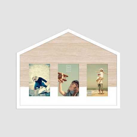 Cadre photo maison multivues avec 3 vues 10x15