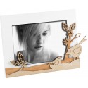 Wood picture frame with bird decor