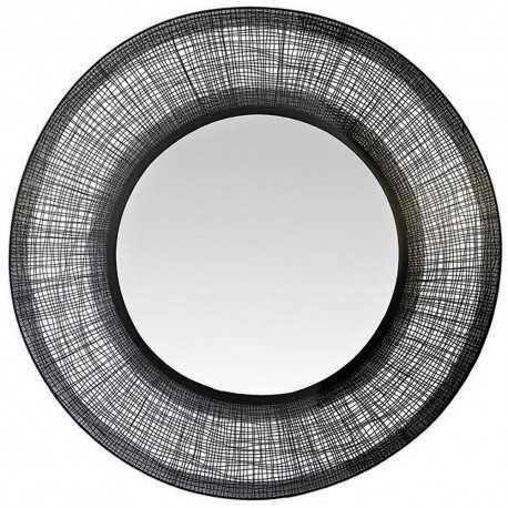 Large wired round mirror