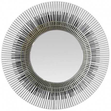 Round mirror in circles with metal circles