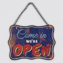 Retro metal plate / vintage "Come in we're open"