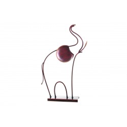 Sculpture, statuette d'éléphant rouge patiné