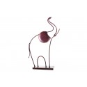 Sculpture, statuette silhouette d'éléphant rouge patiné