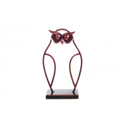 Sculpture, patinated red owl statuette