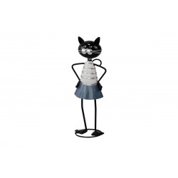 Sculpture, cat statuette in skirt