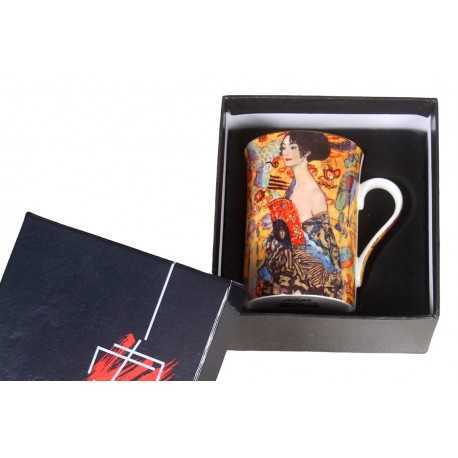 Lady with a fan mug by Gustave Klimt