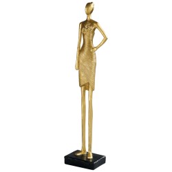 Statuette of a woman in golden resin