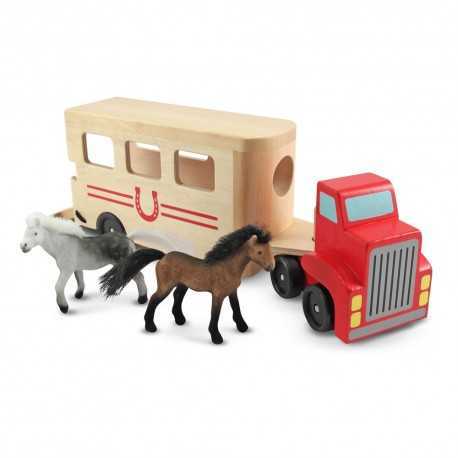 Camion à chevaux en bois