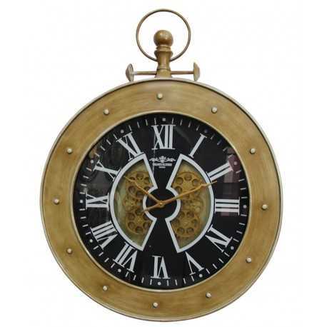 Horloge gousset à engrenages style marine