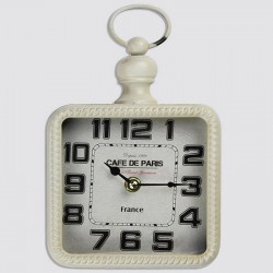 White square metal clock