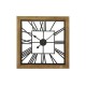 Horloge carré bois métal carré