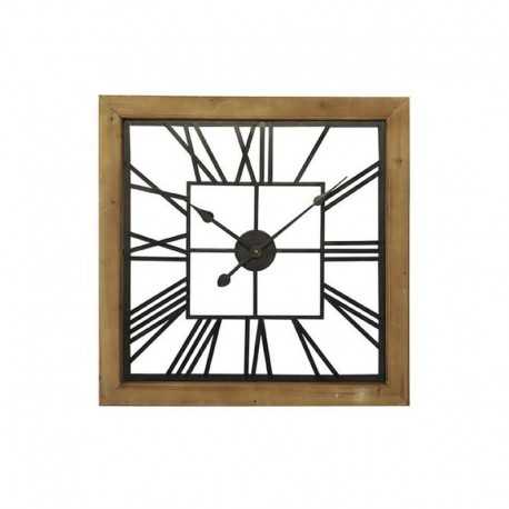 Wood square metal square clock