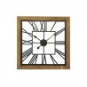 Horloge carré bois métal carré