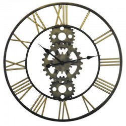 Clean metal round clock with gold numbers