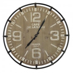 Horloge ronde bois blanchi 65 cm