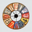 Horloge ronde multicolore vintage 58 cm
