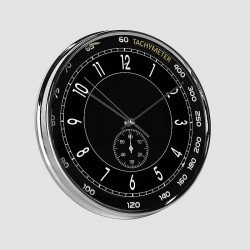 Round clock black tachometer 28 cm