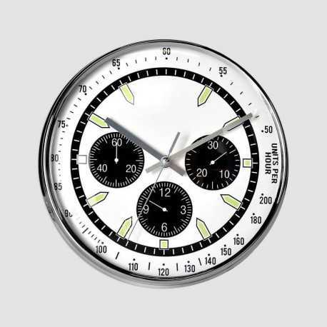 Horloge ronde tachymètre blanc 28 cm