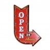 American vintage led light arrow: Open 24 hours