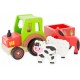 Wooden tractor and its trailer, children's toy
