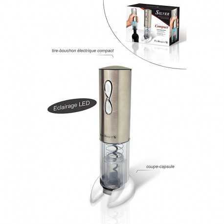 Electric corkscrew with bottle opener and charger.
