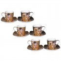 Ensemble 6 tasses à café G. Klimt le baiser