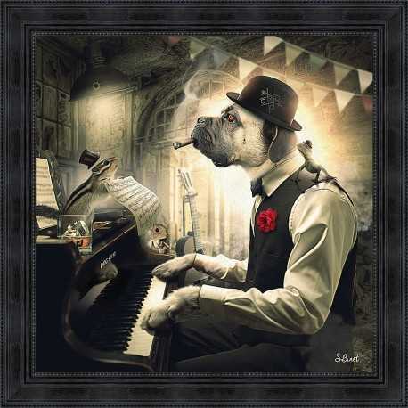 Dog Piano painting by Sylvain Binet