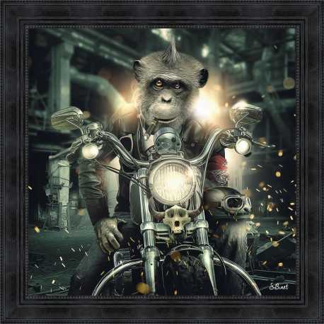 Gorilla on Motorcycle painting by Sylvain Binet