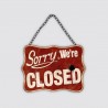 Plaque métal vintage "Sorry we're closed"
